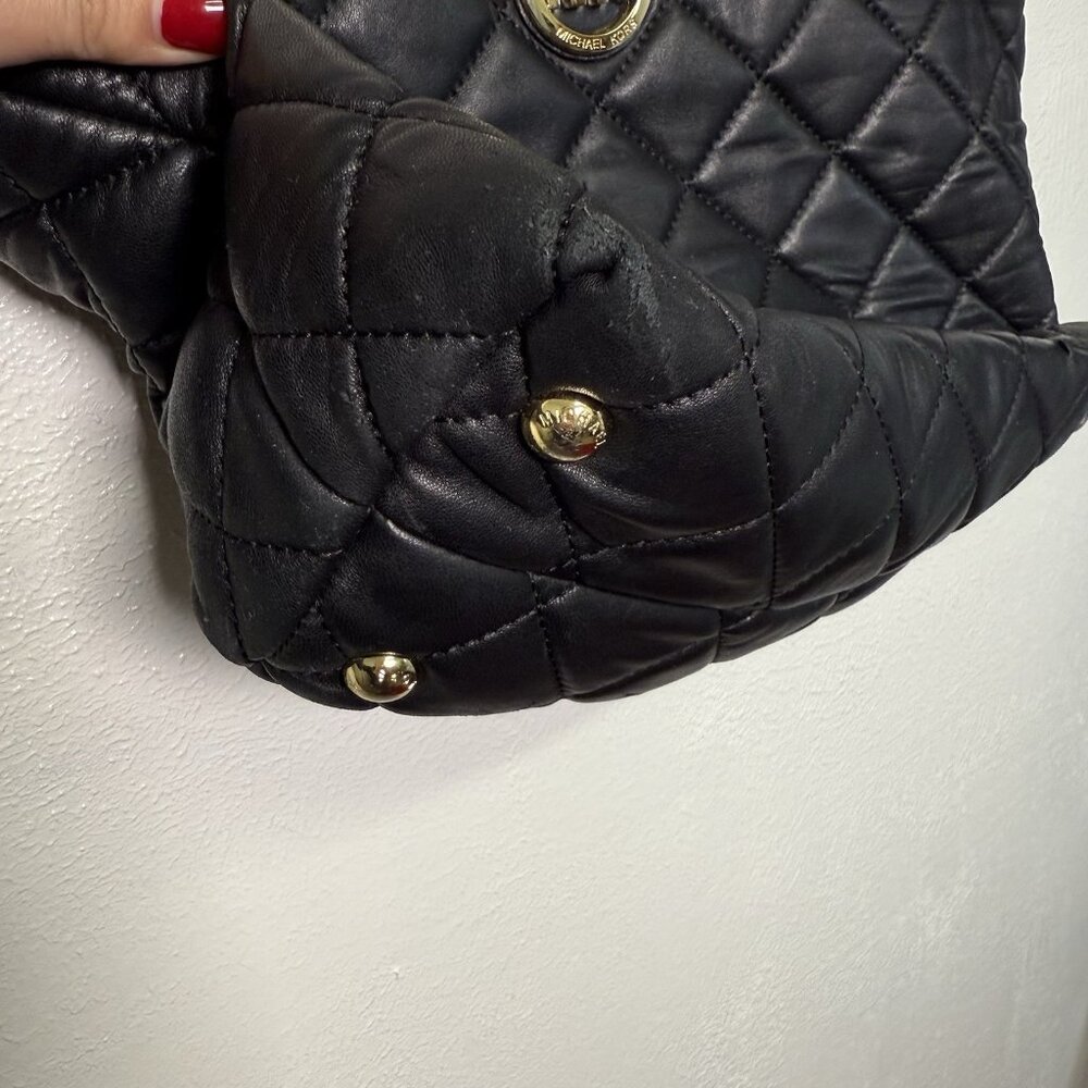 Michael Kors Fulton  Quilted Soft Luxury Leather Tote Bag Handbag Purse Classic - Picture 5 of 16